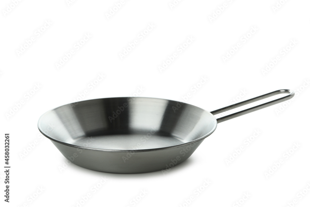 Empty metal pan isolated on white background Empty metal pan isolated on white background