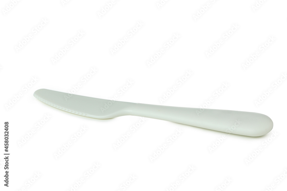 Single plastic knife isolated on white background Single plastic knife isolated on white background