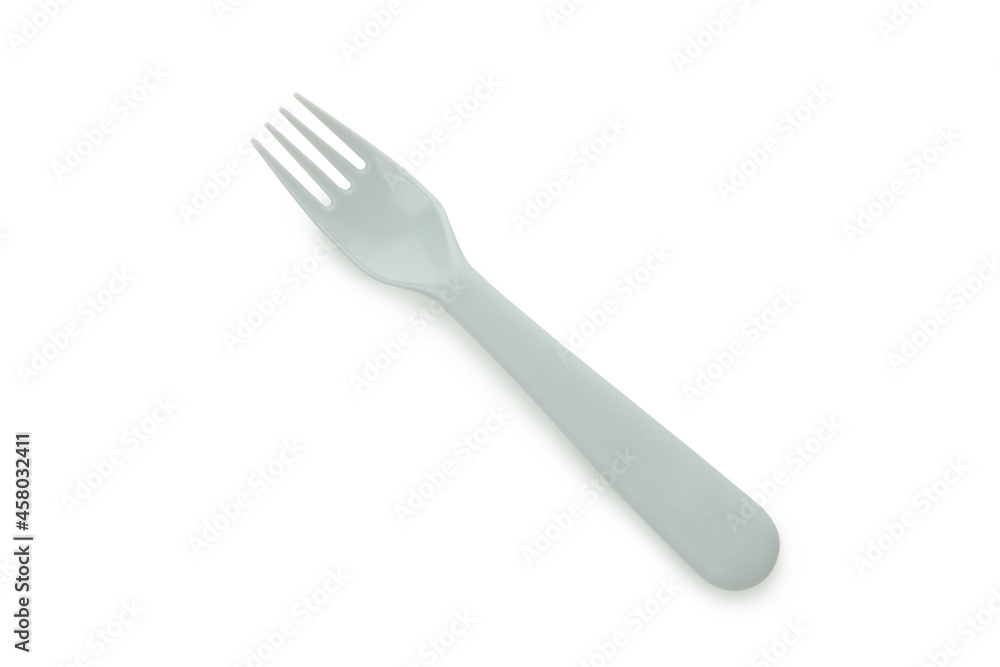 Single plastic fork isolated on white background Single plastic fork isolated on white background