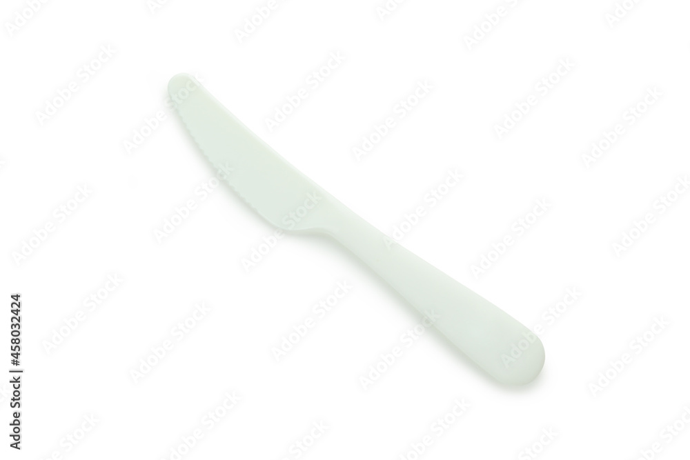 Single plastic knife isolated on white background Single plastic knife isolated on white background
