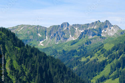 Alpenpanorama, Allgäuer Alpen, Kleinwalsertal, Vorarlberg, Österreich, Europa