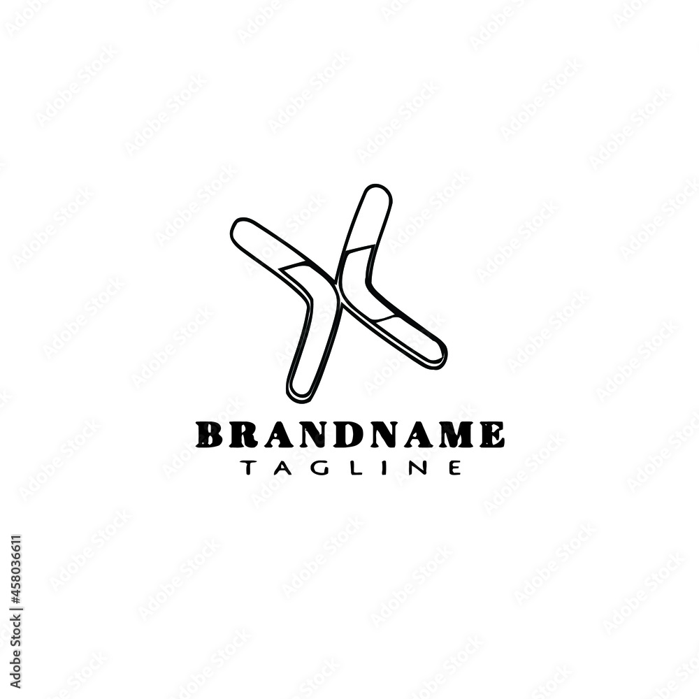 native boomerangs logo cartoon icon design black isolated vector ...