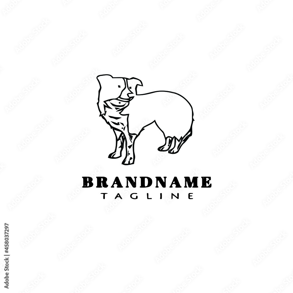 Obraz premium border collie dog logo cartoon icon design template isolated vector illustration