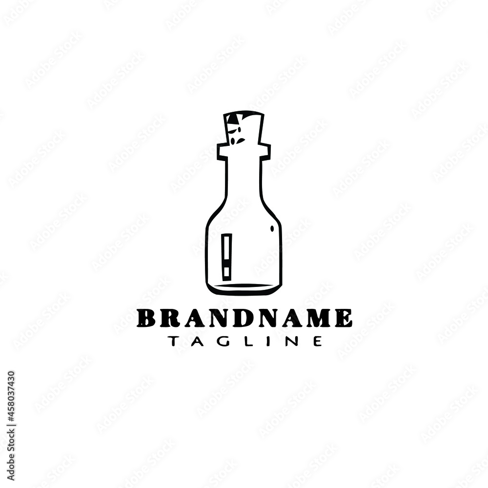 cute bottle with stopper logo cartoon icon design template black isolated vector illustration cute bottle with stopper logo cartoon icon design template black isolated vector illustration