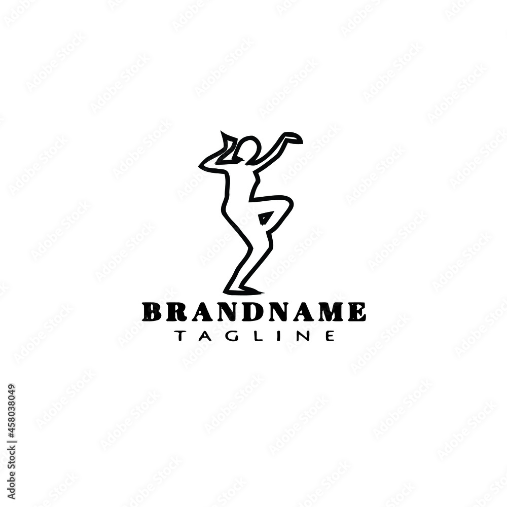 cute dance logo design template icon vector illustration