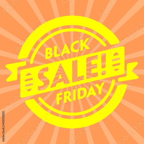 Black friday retro sales banner with sunrays, announcing discount, advertisement items, oldskool banner sunburst background