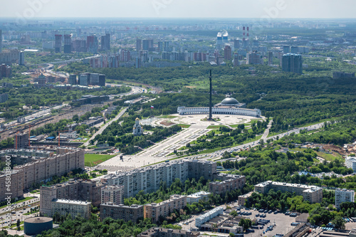 Panorama of Moscow from the top point of shooting on a sunny summer day. Moscow, Russia. © larison