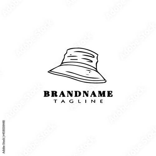 women hat logo cartoon icon design template black vector illustration