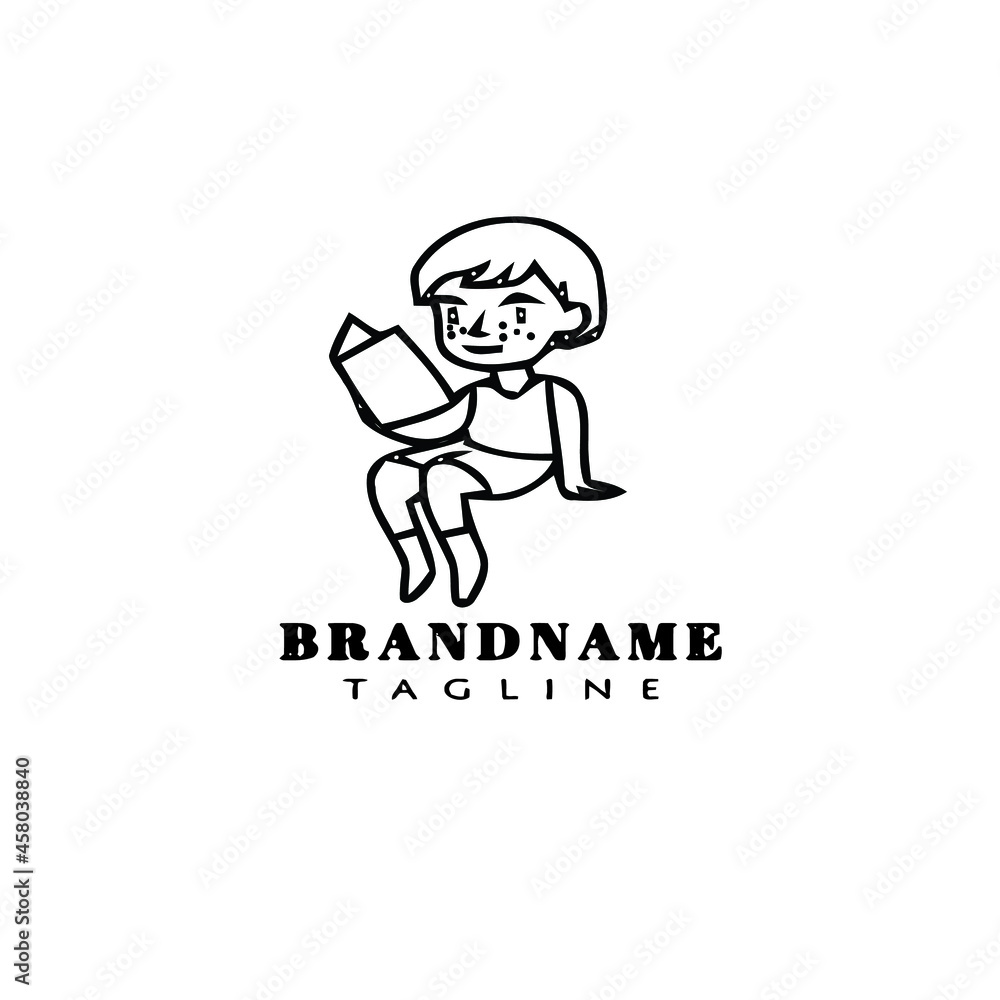 kids reading book logo cartoon icon design template isolated vector illustration kids reading book logo cartoon icon design template isolated vector illustration