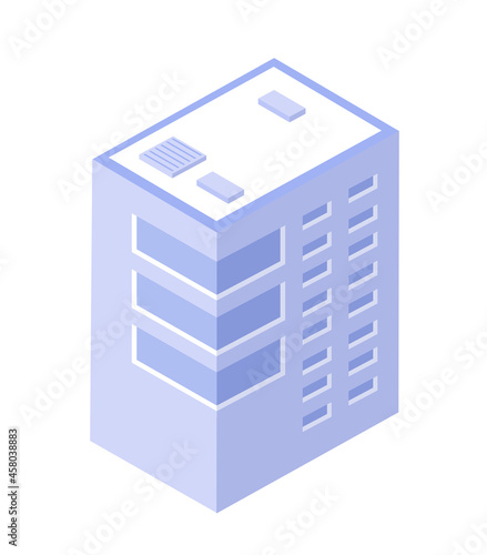 Vector isometric urban architecture single building of the modern