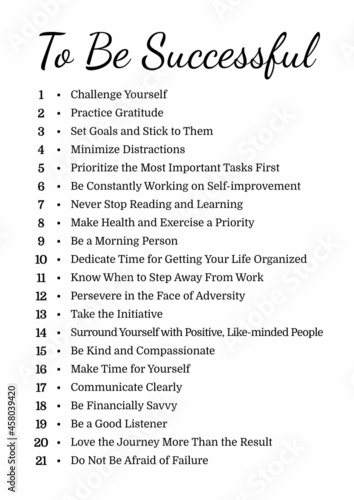 Inspirational success phrases minimal black and white design