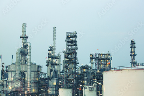 Wallpaper Mural Scene of oil refinery plant and storage tank oil of Petrochemistry industry Torontodigital.ca