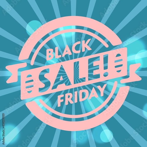 Black friday retro sales banner with sunrays  announcing discount  advertisement items  oldskool banner sunburst background