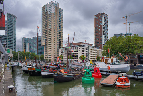 15 September 2021, Rotterdam Maritime Museum, South Holland, Rotterdam, Netherlands. the harbor-museum at historical Leuvehaven, the Netherlands biggest open-air-museum. photo