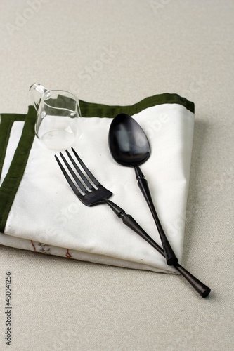 Black Vintage Spoon and Fork photo