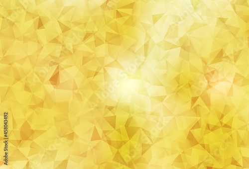 Dark Yellow vector polygon abstract backdrop.