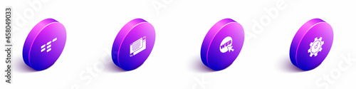 Set Isometric Site map, UI or UX design, Web and graphic and Website statistic icon. Vector