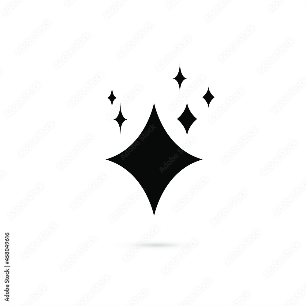 Vector Shining Simple Icon on White Background, Comics Glowing Symbol, Design Element Template, Black Color. Vector Shining Simple Icon on White Background, Comics Glowing Symbol, Design Element Template, Black Color.