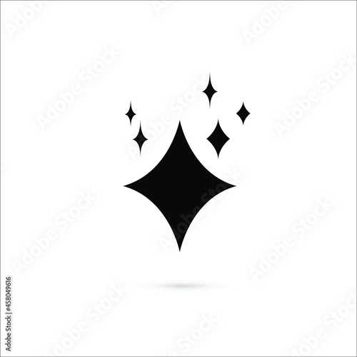 Vector Shining Simple Icon on White Background  Comics Glowing Symbol  Design Element Template  Black Color.