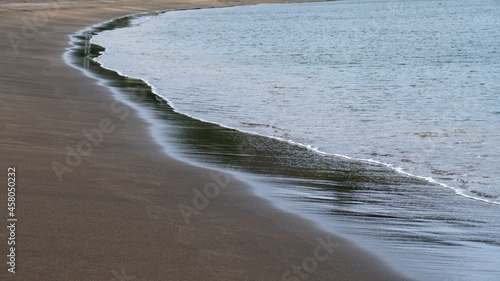 waves on the sandy beach, Beach of Victory, Praia da Vitoria, Azores 