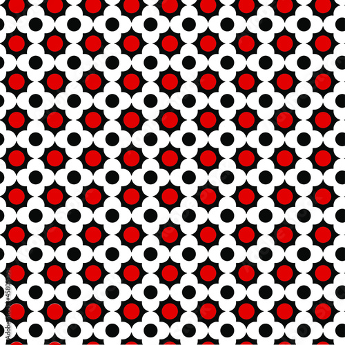 Abstract Hand Drawing Floral Retro Geometric Shapes and Dots Seamless Vector Pattern Isolated Background