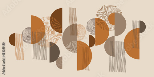 Retro vibes semi-round geometric shapes and stripes
