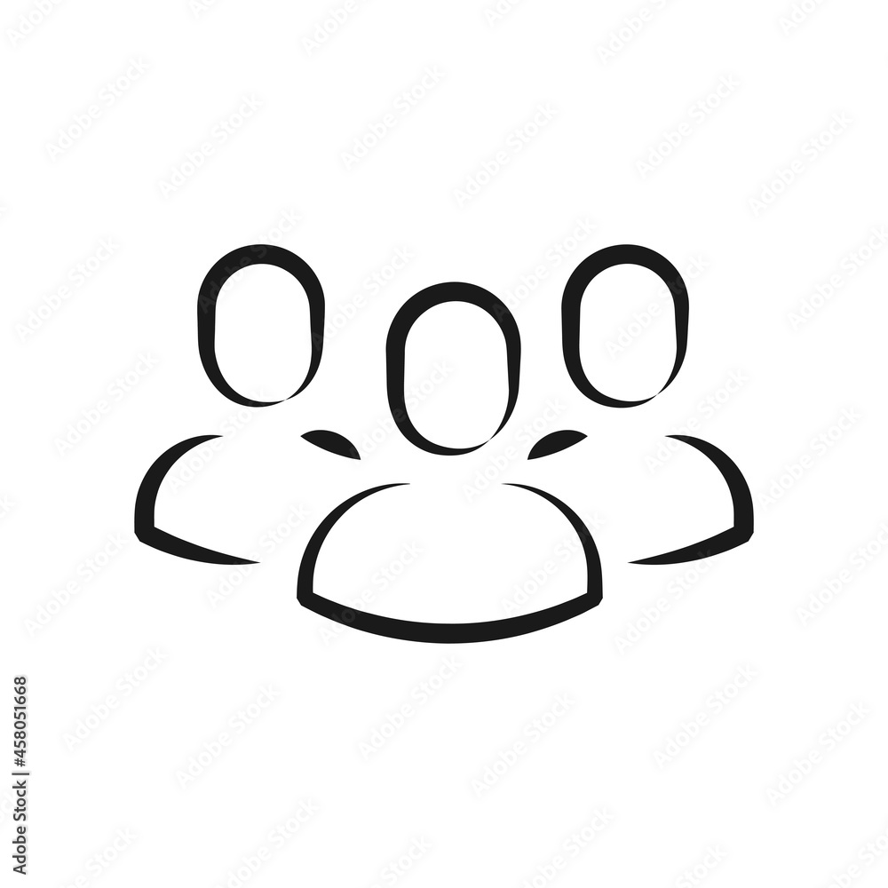 contacts people black and white line icon elegant contacts people black and white line icon elegant