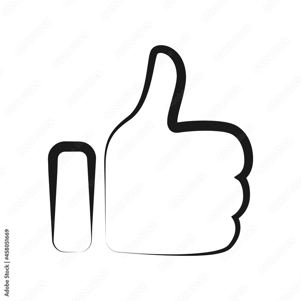thumbs up icon class black and white line elegant thumbs up icon class black and white line elegant