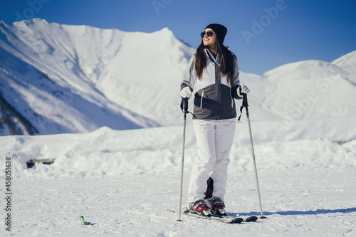 woman in ski resort in colorado