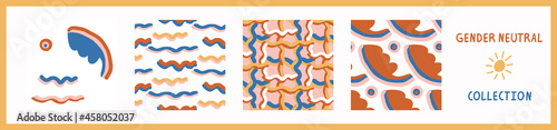 Εκτύπωση καμβά Whimsical henri matisse style cut out shape pattern set