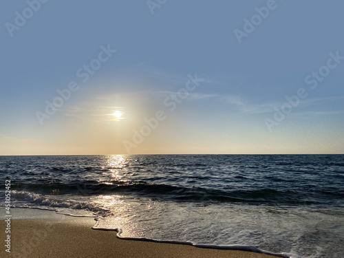 Sunset on the sea beach picture 