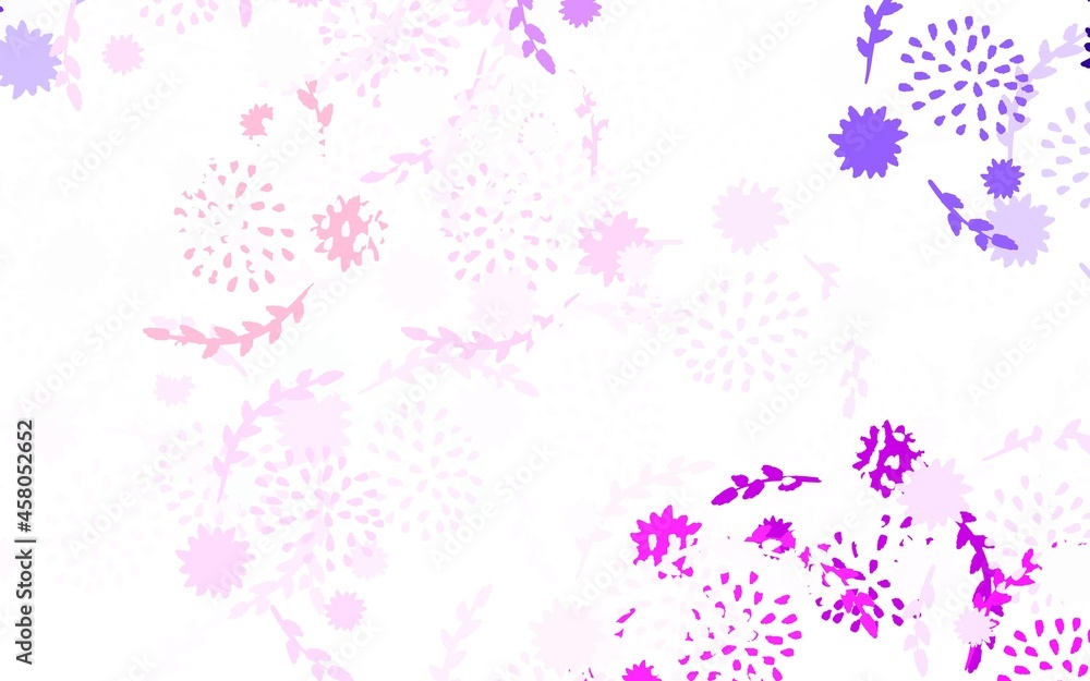 Light Purple vector abstract backdrop with flowers, roses.