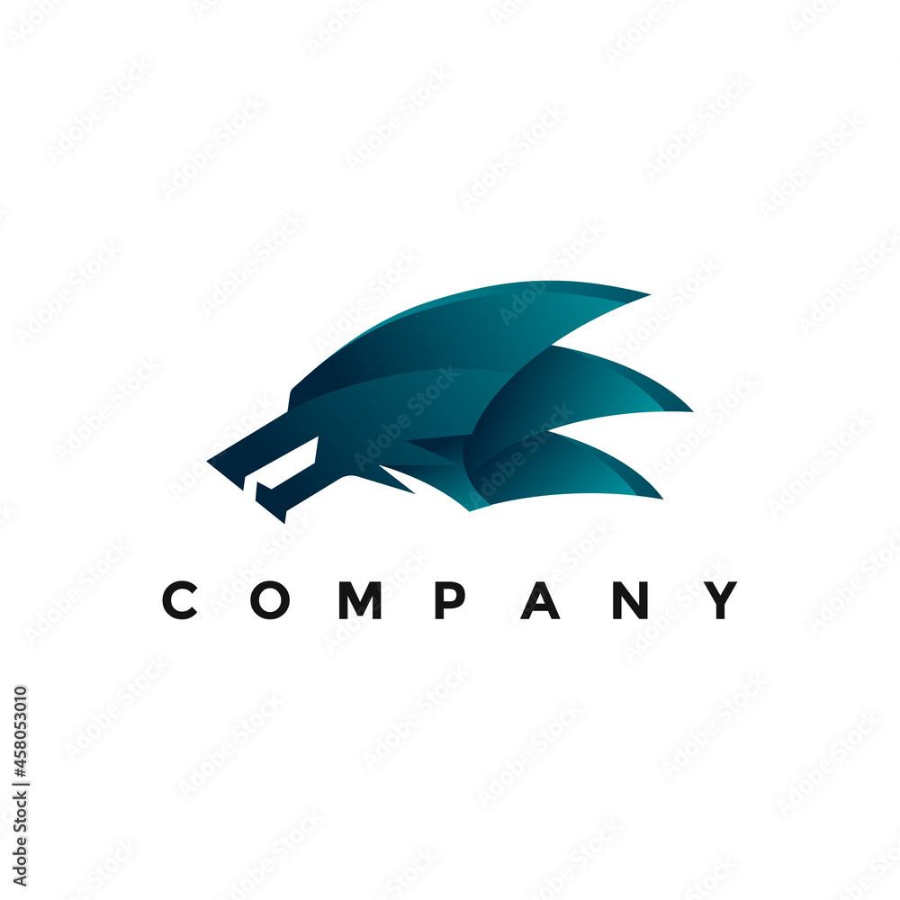Modern Wolf Gradient Logo vector for your company or business