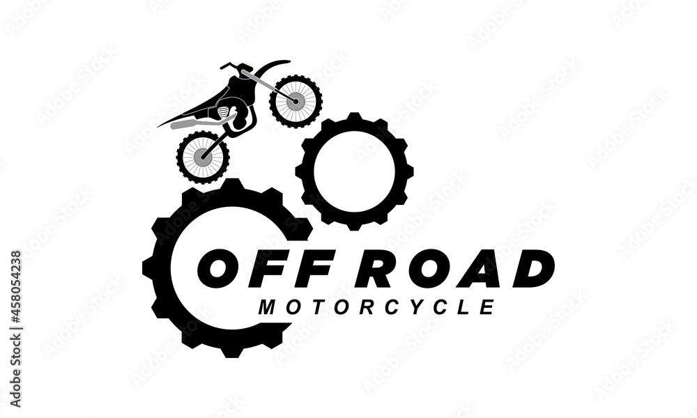 Creative off road motorcycle logo design