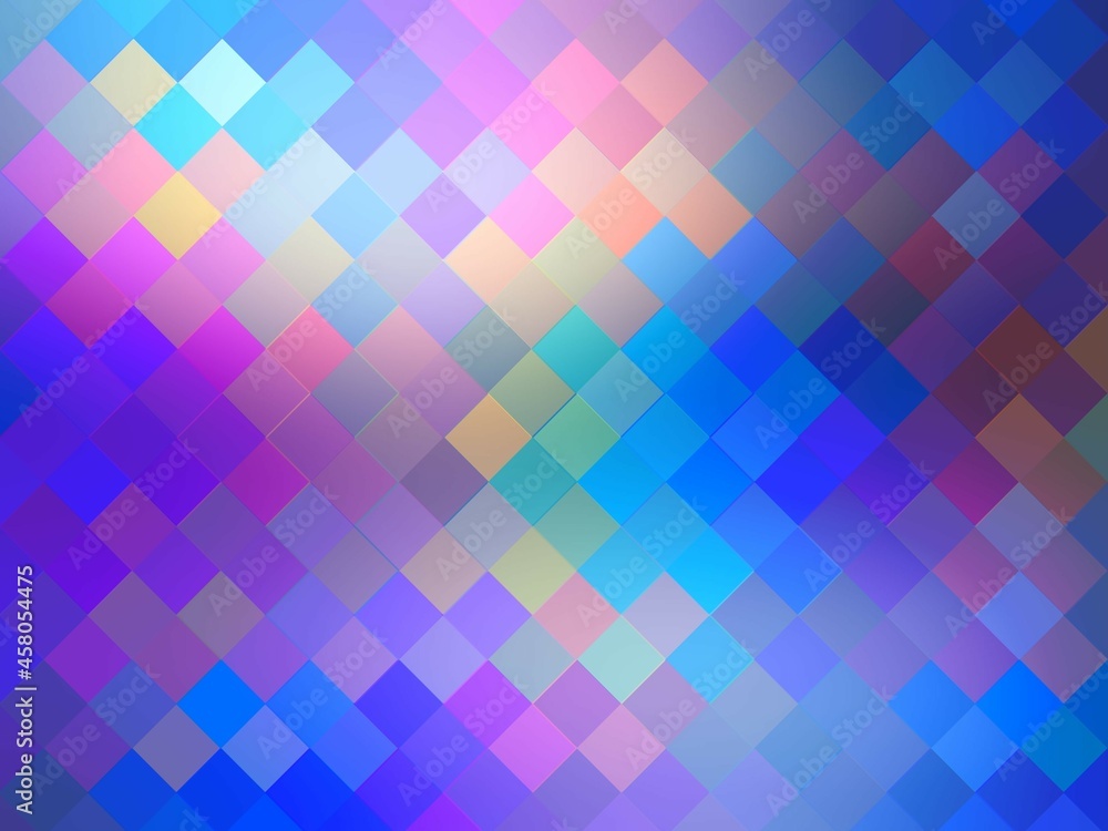Obraz premium Iridescent colorful weave mosaic background. Rainbow shades wicker geometric pattern. Shiny pixel textured surface abstract graphic.