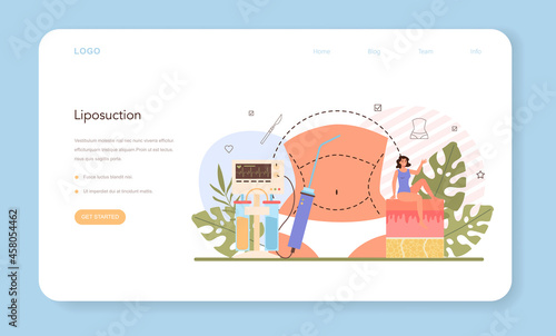 Plastic surgery web banner or landing page. Idea of modern body correction