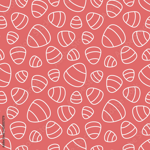 Halloween seamless pattern with candy corn. Cute hand drawn vector line texture. Fun doodle style background for packaging, wrapping paper, banner, print, card, gift, fabric, textile, wallpaper.