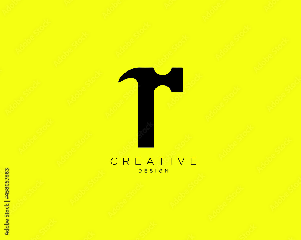 Letter I Hammer Logo Design | Hammer Attached With Letter I Letter I Hammer Logo Design | Hammer Attached With Letter I