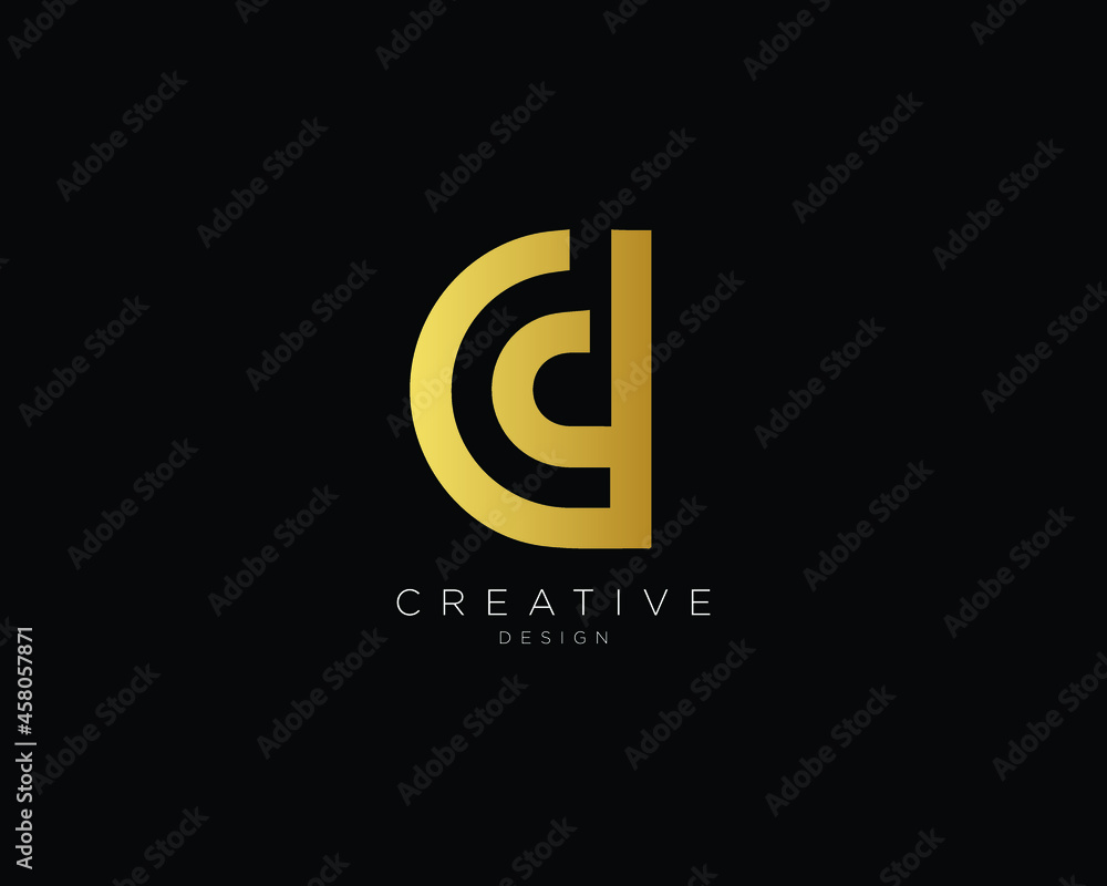 Obraz premium Creative Minimal Letter CD Logo , CD Logo Design