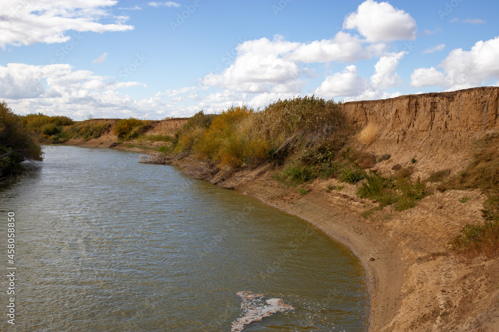 The section of river Nura in Korgalzhyn State Nature Reserve, Kazakhstan.