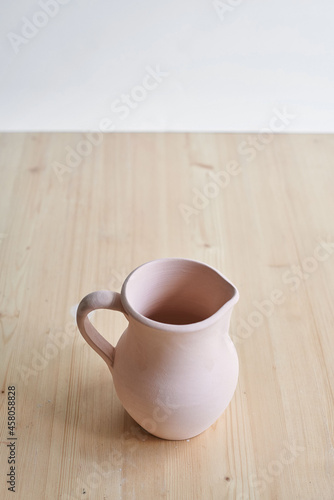 handmade ceramic jug made of clay