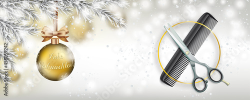 Friseur Banner Frohe Weihnachten