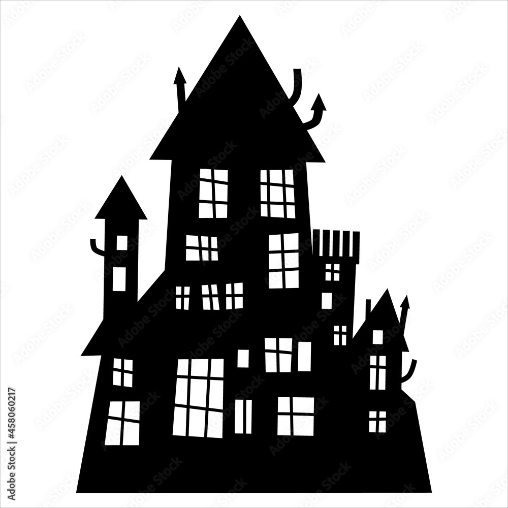 Haunted house silhouette theme image Haunted house silhouette theme image