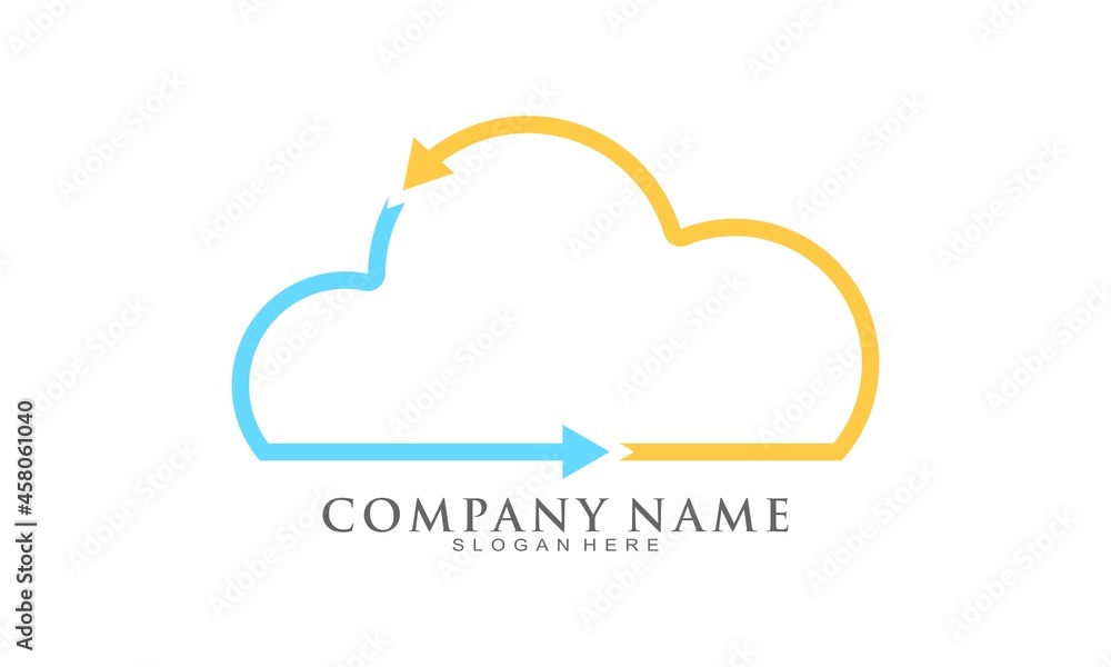 Cloud and recycle illustration vector logo Cloud and recycle illustration vector logo