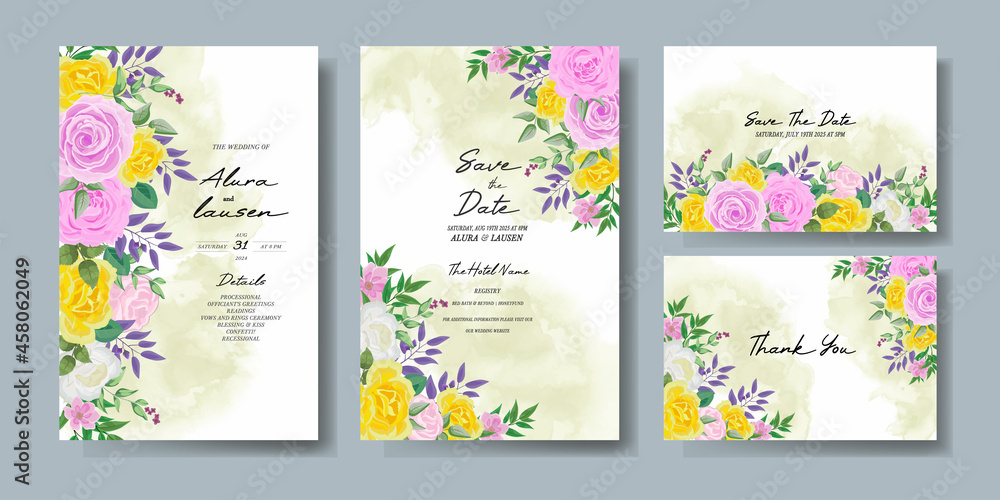 elegant flower on wedding invitation card template elegant flower on wedding invitation card template