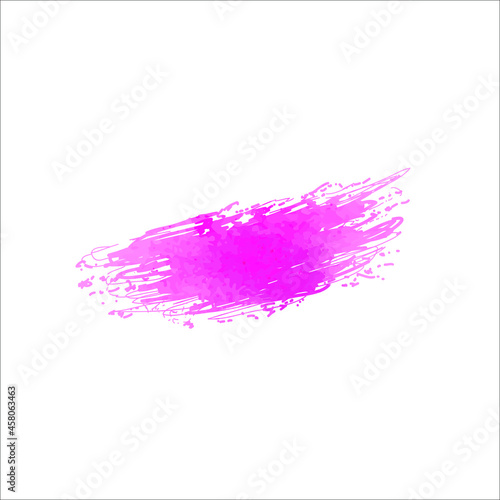 Vector Bright Paint Splash Isolated on White Background, Watercolor Painting, Texture, Ink Splatter, Colorful Blob, Pink Paint Smear.