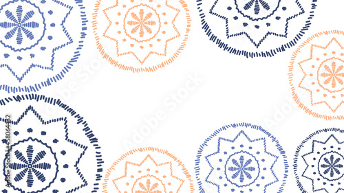 Vector. Perforated color patterns, hand-drawn Papel Picado pattern. Hispanic Heritage Month. Polygonal pattern for web banner, poster, cover, splash, social network. Line sketch.