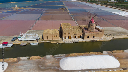 fotografia aerea delle saline di marsala photo