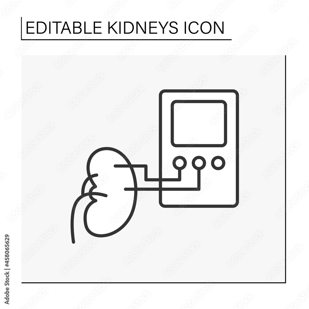 Dialysis line icon. Remove waste products and excess fluid from blood