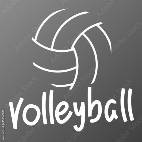 Volleyball icon symbol vector, Line drawing of a volleyball ball , Modern design, isolated on black background, illustration Vector EPS 10, can use for  Volleyball Championship Logo